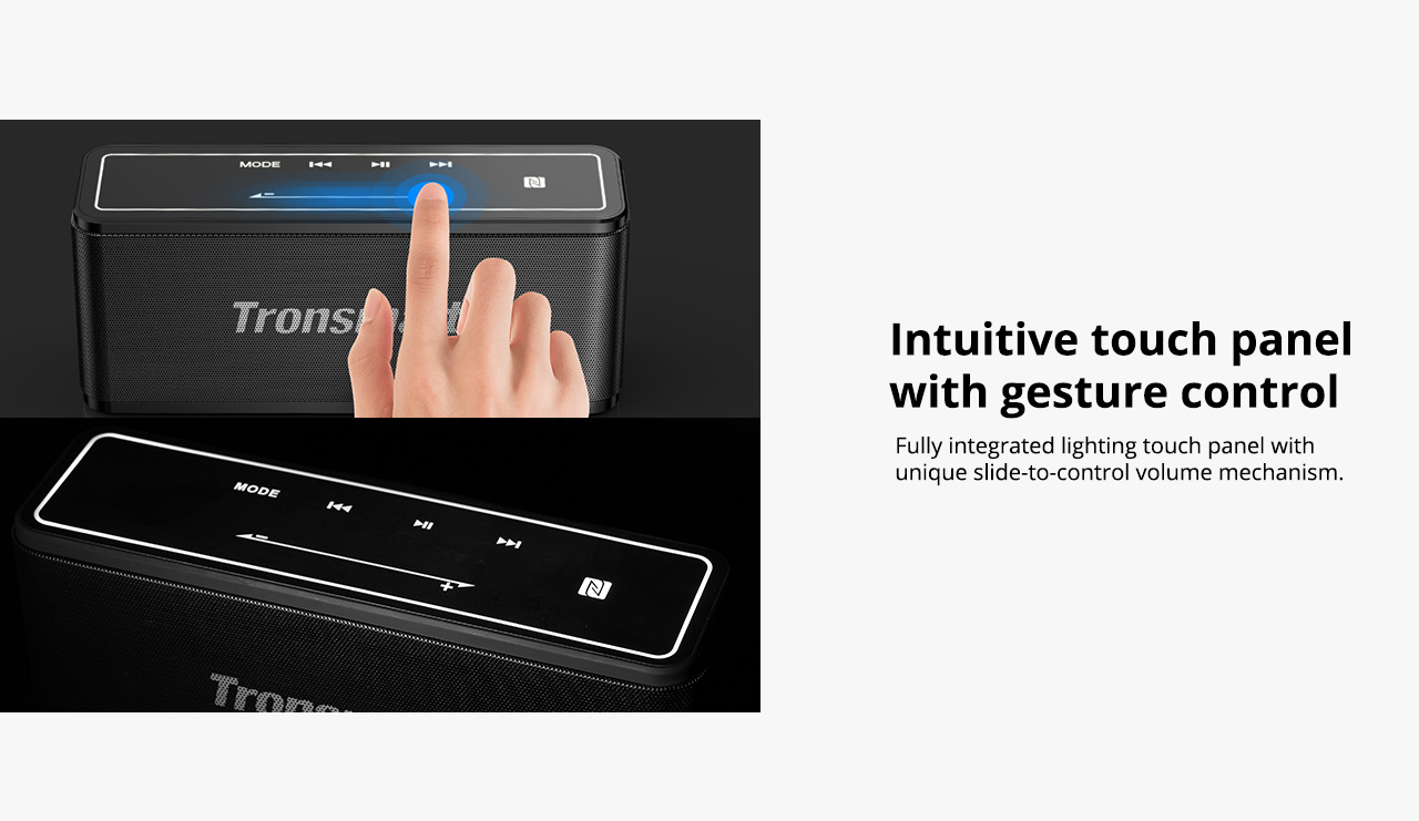Tronsmart Element Mega SoundPulse™ Bluetooth Speaker with Powerful 40W Max Output 3D Digital Sound TWS Intuitive Touch Control  - Black