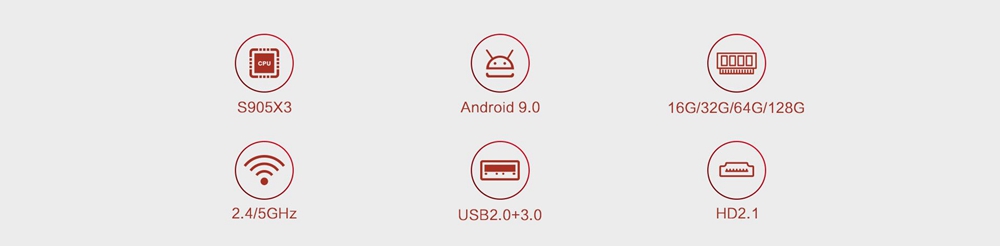 MAGICSEE N5 MAX Amlogic S905X3 Android 9.0 8K Video Decode TV BOX 2GB/16GB 1000Mbps LAN HDMI2.1 2.4G+5G WIFI Bluetooth USB3.0