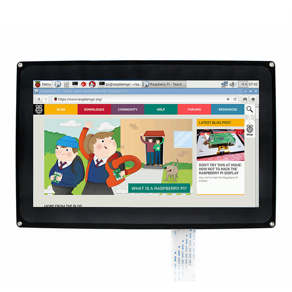 10.1 inch Capacitive Touch Screen LCD 1024x600 HDMI with Bicolor Case for Raspberry Pi/BB BLACK/PC Systems