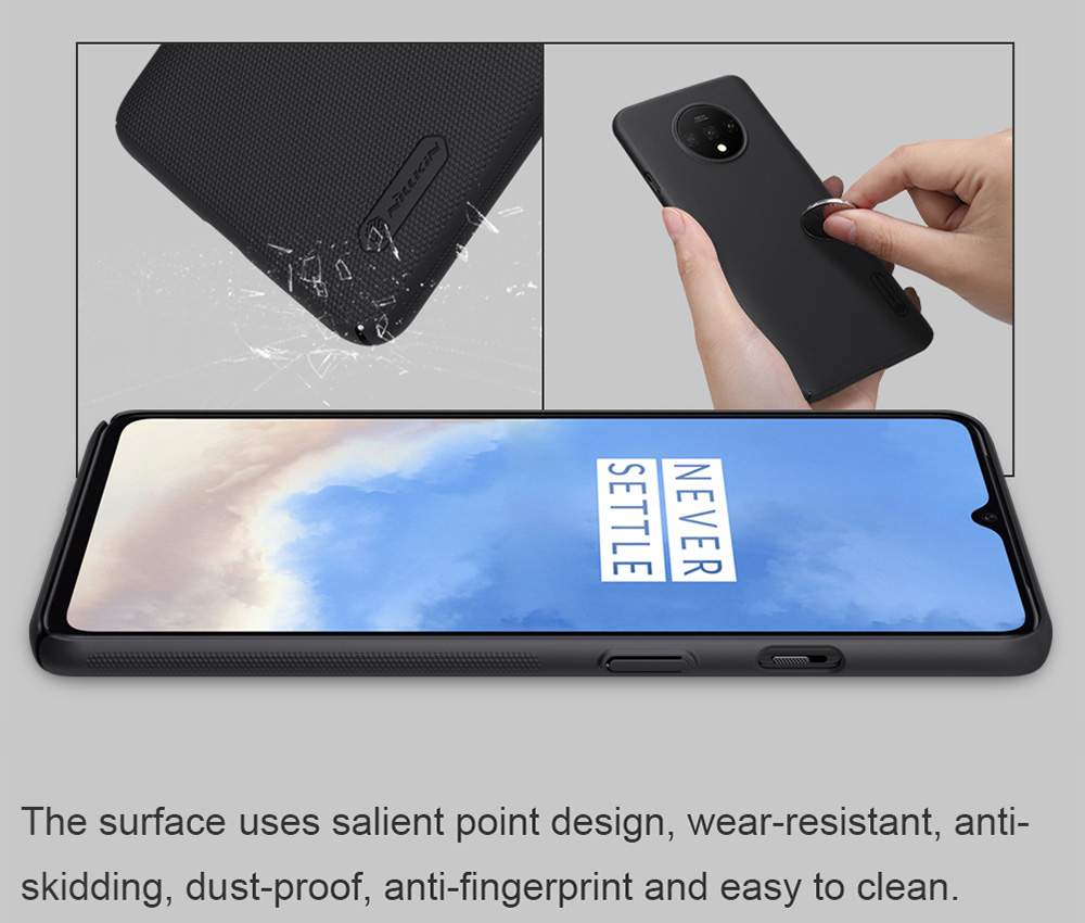 NILLKIN Protective Frosted PC Phone Case For Oneplus 7T Smartphone - Black