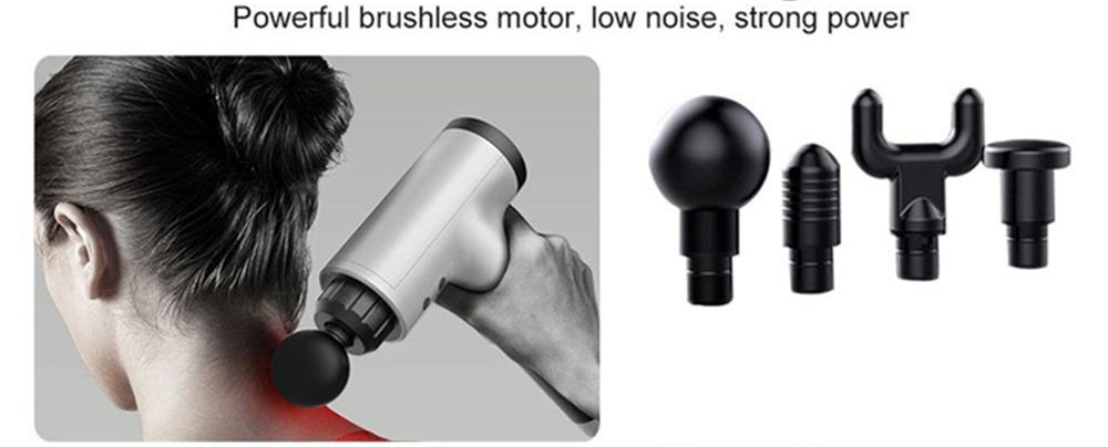 Handheld Electric Fascia Massager Relax Muscle Device Max 3400 RPM Multi-frequency Vibration Design EU Plug - Gray