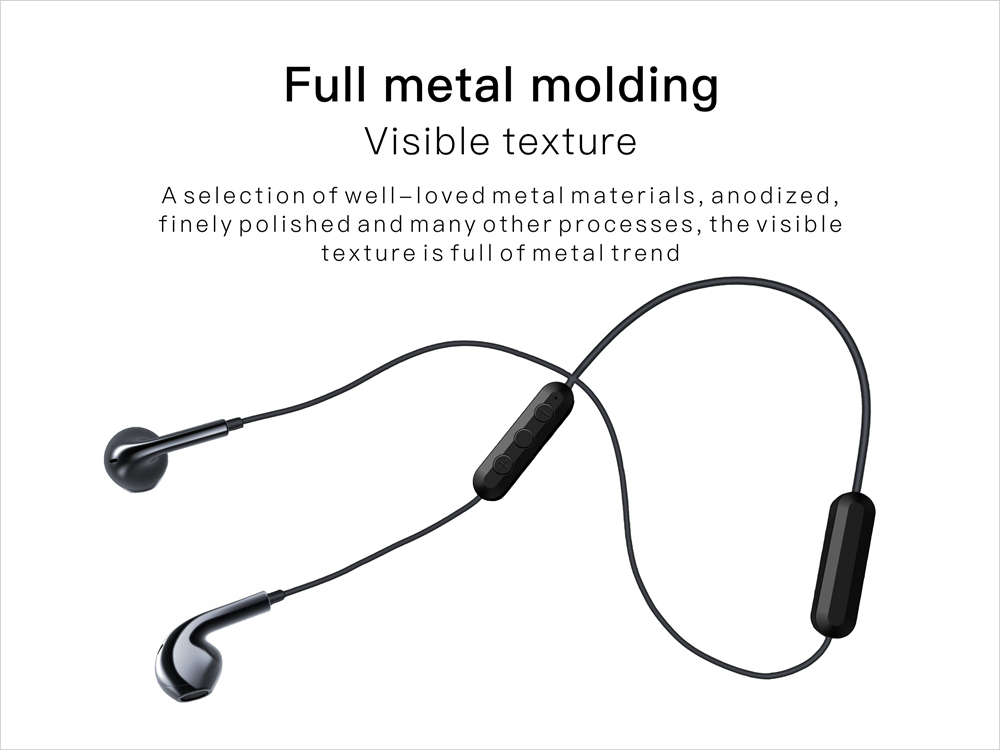 I9S Wired Earphone Semi-in-ear Bluetooth 4.2 Neck-mounted Sport Running - Black