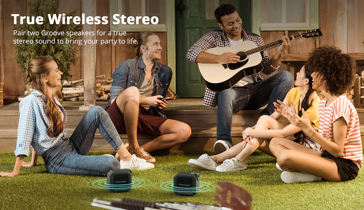 Tronsmart Element Groove(Force Mini) Portable Bluetooth 5.0 Speaker Voice Assistant IPX7 Water-resistant 24 Hours Playtime  Superior Bass - Black