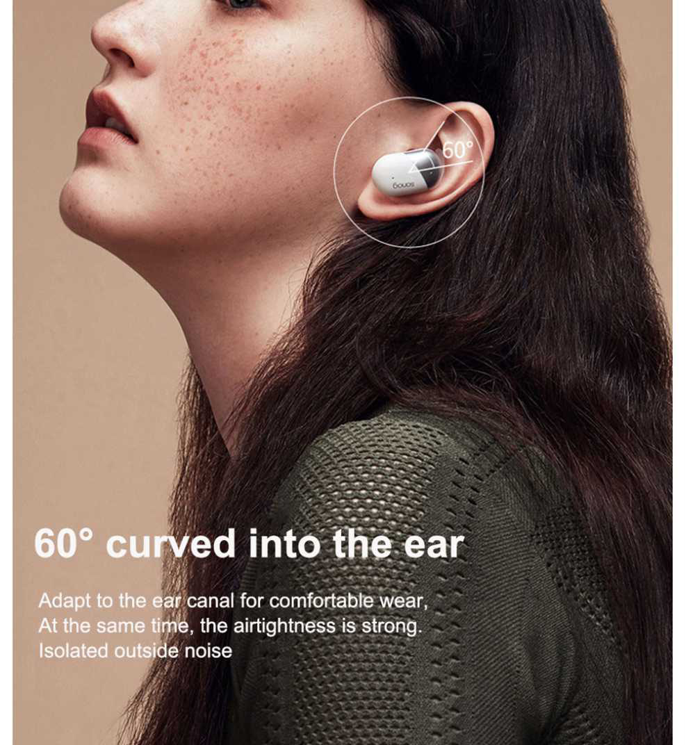 Sanag P5 Bluetooth 5.0 TWS Earbuds Binaural Call Fingertips Control Siri Google Assistant 500mAh Charging Case IP5 with Mic - Rose Gold