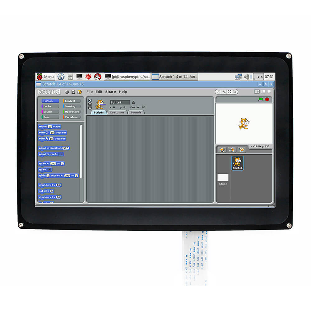 10.1 inch Capacitive Touch Screen LCD 1024x600 HDMI with Bicolor Case for Raspberry Pi/BB BLACK/PC Systems