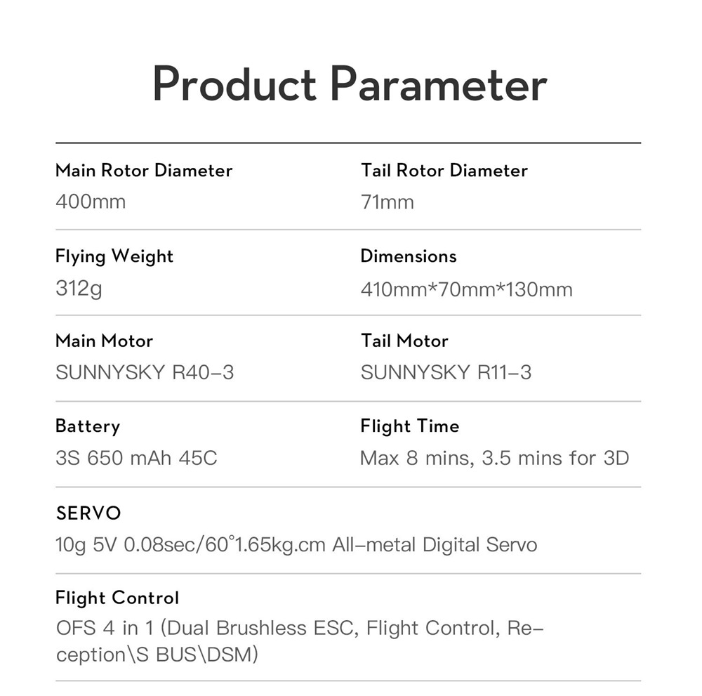 OMPHOBBY M2 400mm Dual Brushless Motor Direct Drive Violent 3D Flight RC Helicopter Model With OFS FC BNF - Yellow