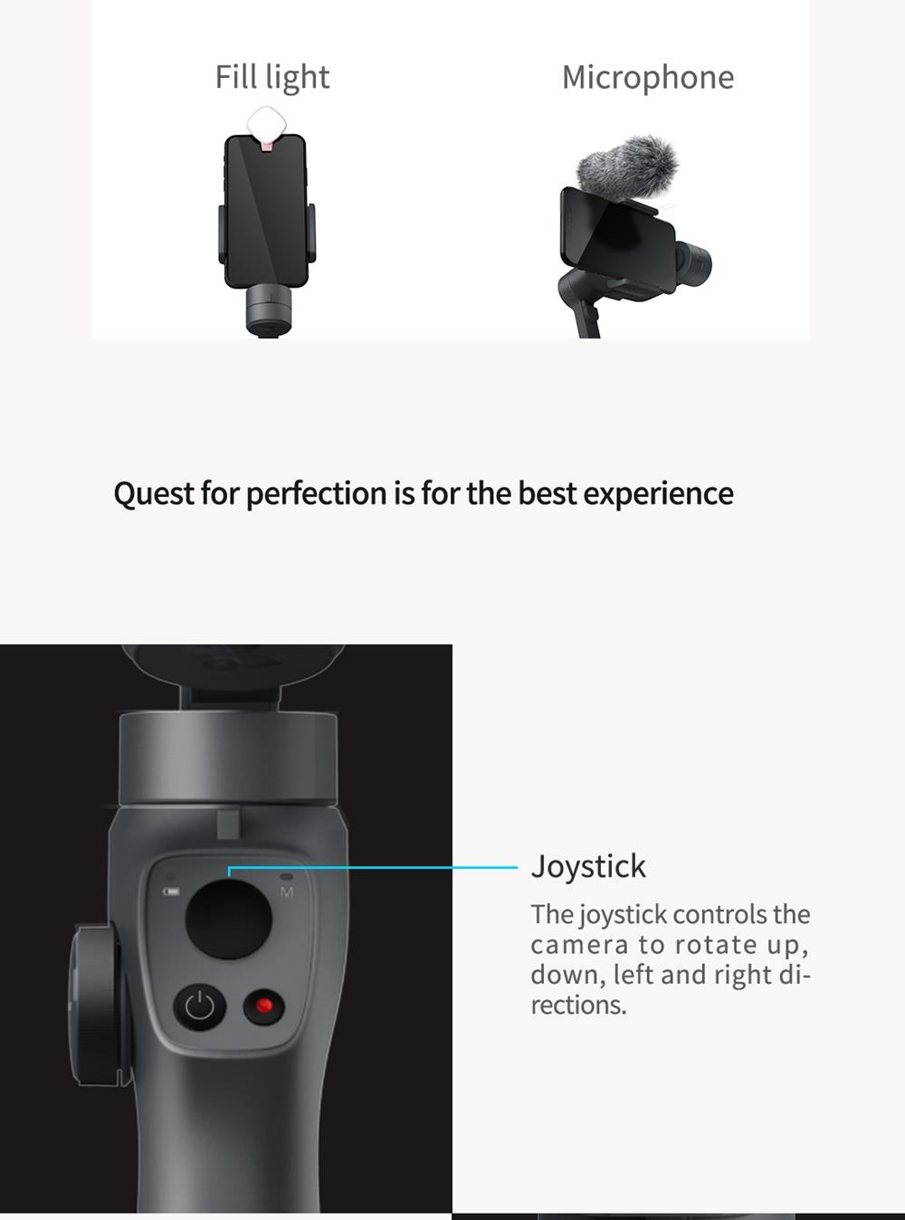Funsnap Capture 2 3-axis Mobile Handheld Gimbal Stabilizer with Zooming Wheel Mode