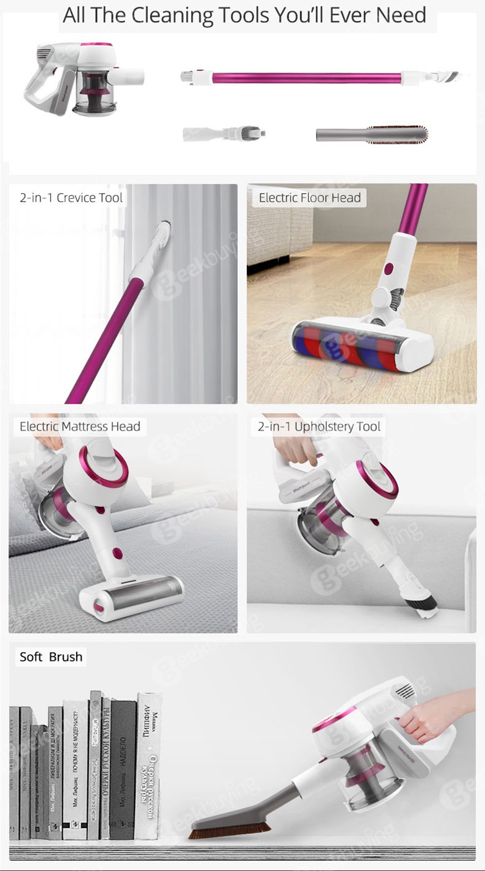 Xiaomi JIMMY JV53 Handheld Cordless Vacuum Cleaner 125AW Powerful Suction High-efficiency Motor Anti-wrapped Brush - Purple