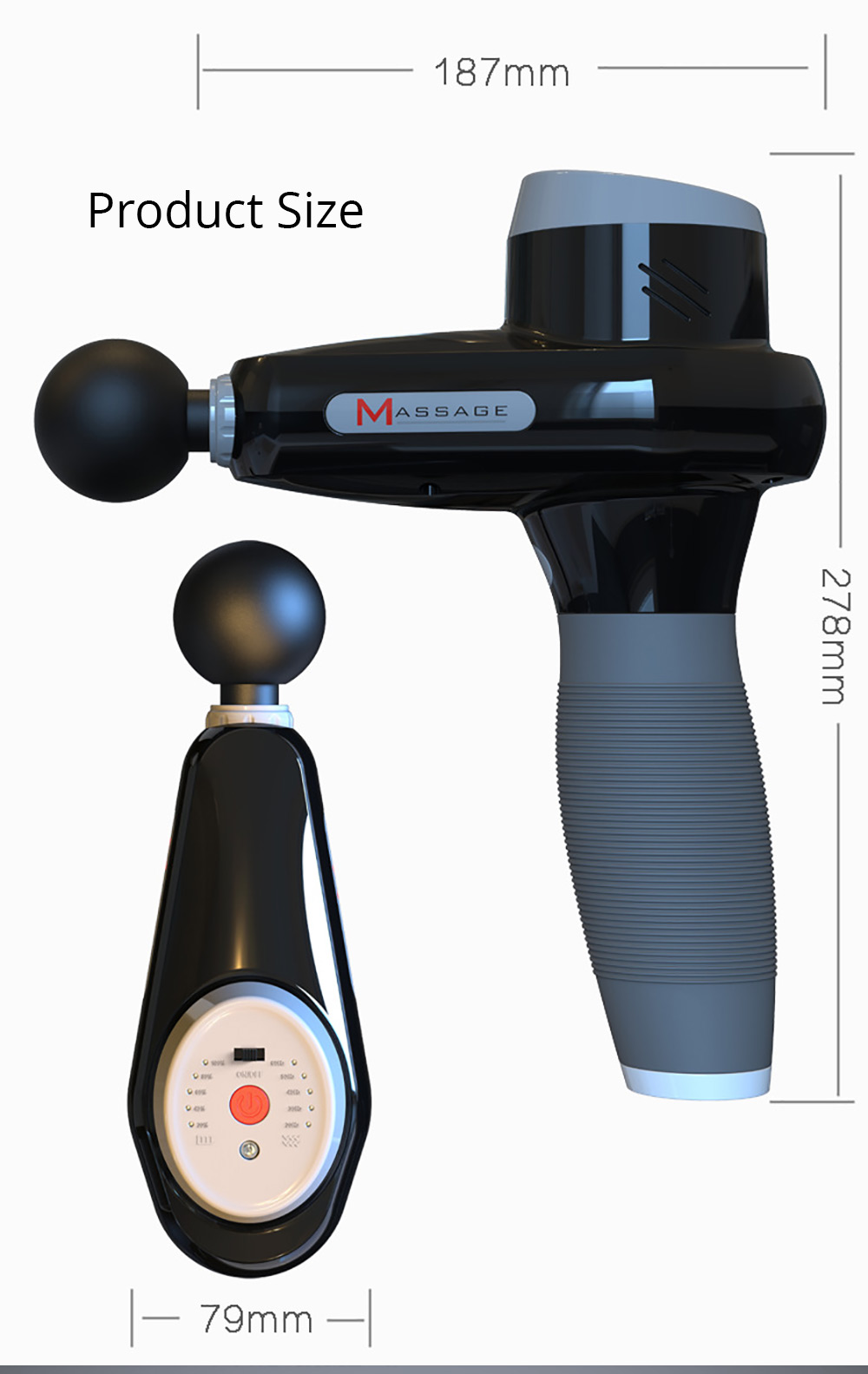 Electric Massage Gun Relax Muscle Therapy Device - Black