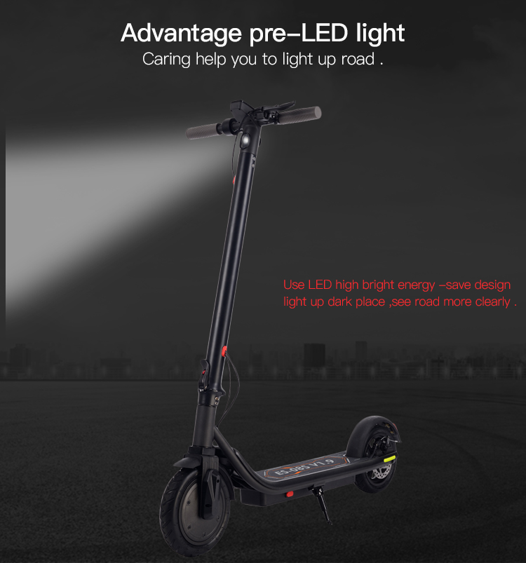 Freego ES-08S Folding Electric Scooter 350W Motor Max 25KM/H LCD Display Screen 8.5 Inch Tire - Black
