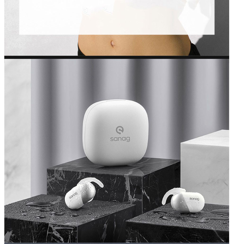 Sanag P5 Bluetooth 5.0 TWS Earbuds Binaural Call Fingertips Control Siri Google Assistant 500mAh Charging Case IP5 with Mic - Rose Gold
