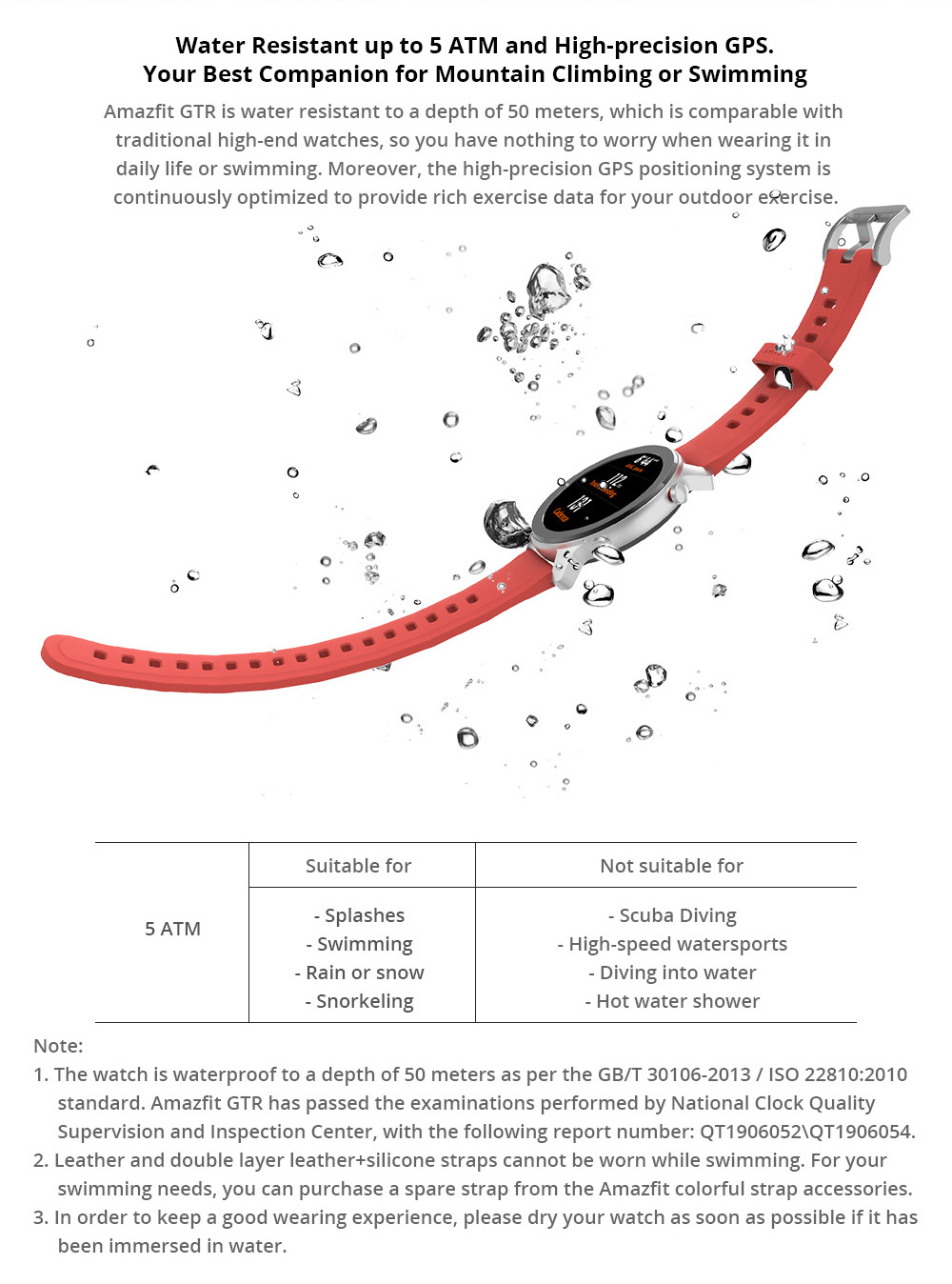 Huami AMAZFIT GTR Smartwatch 1.39 Inch Retina Display 5ATM Water Resistant GPS 47mm Global Version- Aluminum Alloy