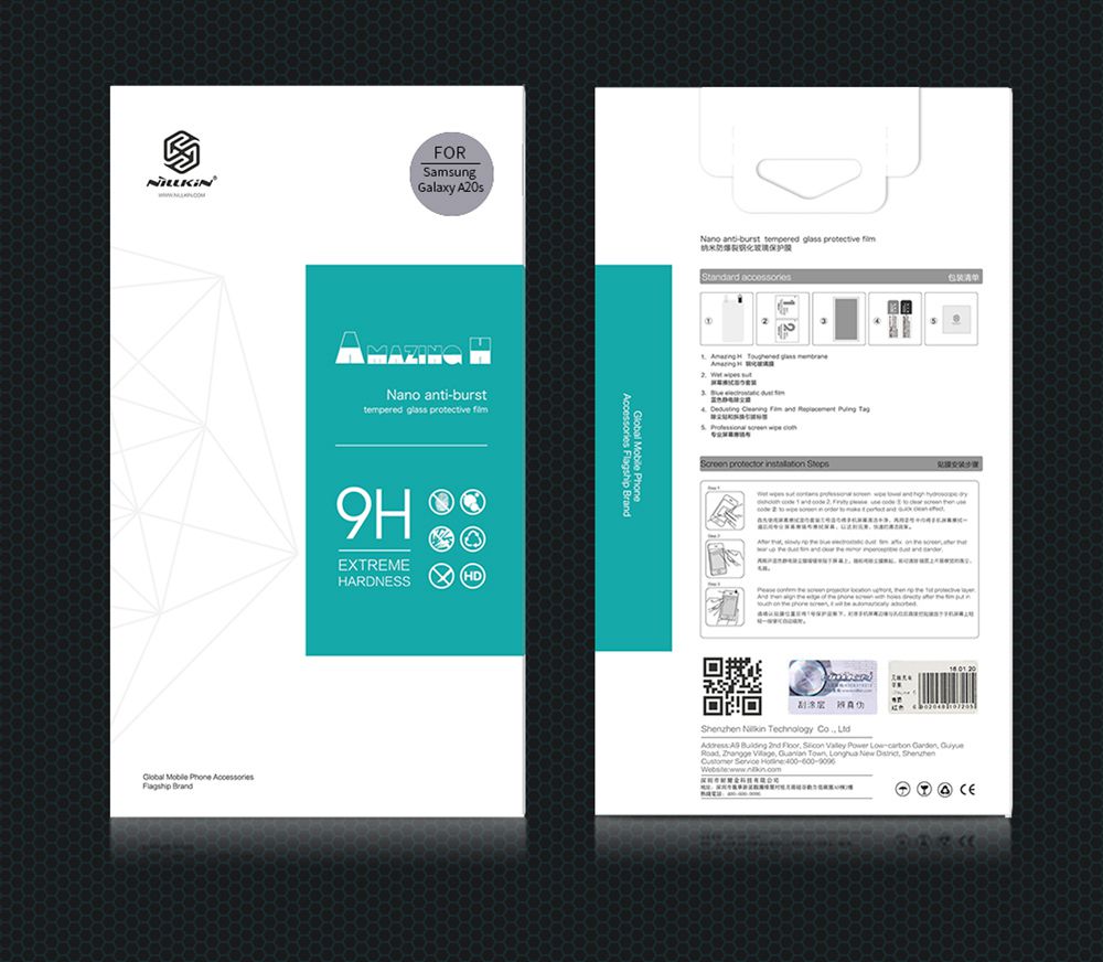 Nillkin 3D H Explosion-proof Glass Membrane Screen Protector For Sumsung Galaxy A20s - Transparent
