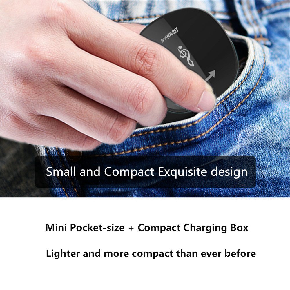 BINANI Mini A8 HiFi Bluetooth V5.0 Earbuds IPX5 Water Resistant 700 mAh Charging Box  -  Yellow