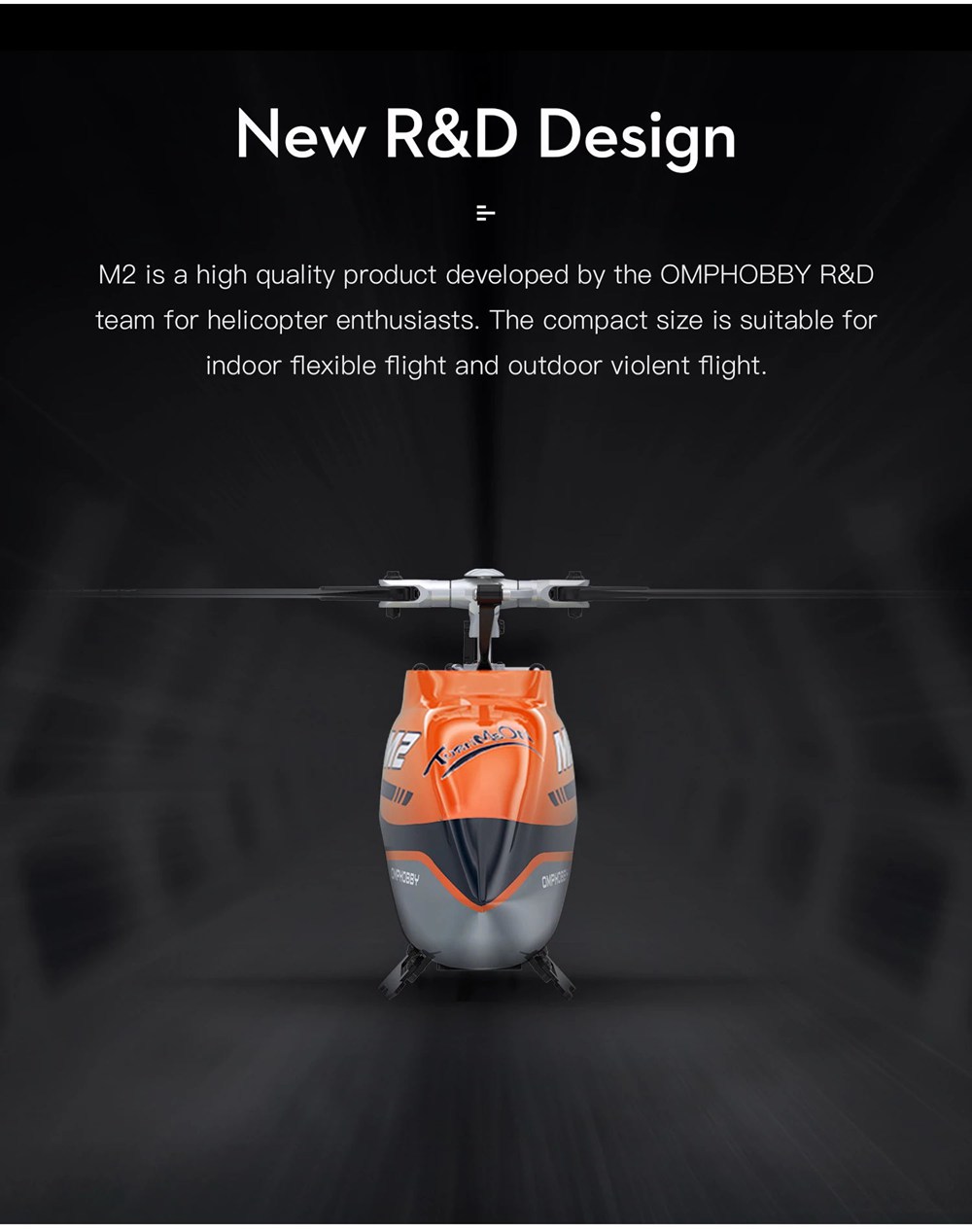 OMPHOBBY M2 400mm Dual Brushless Motor Direct Drive Violent 3D Flight RC Helicopter Model With OFS FC BNF - Yellow