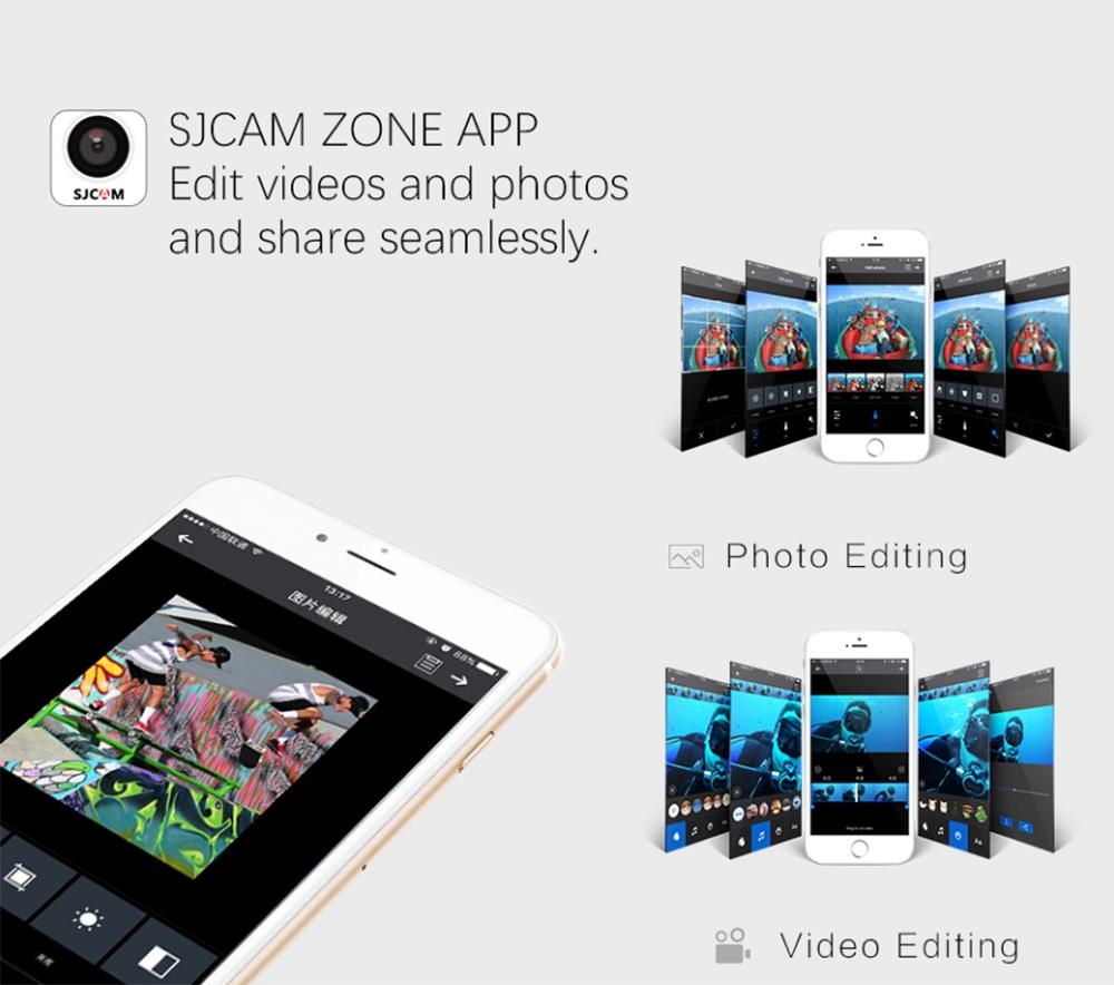 SJCAM M20 WiFi Action Camera 16MP Sony IMX206 Sensor 166 Degree Angle Len Gyro Stabilization With Waterproof Case - Blue