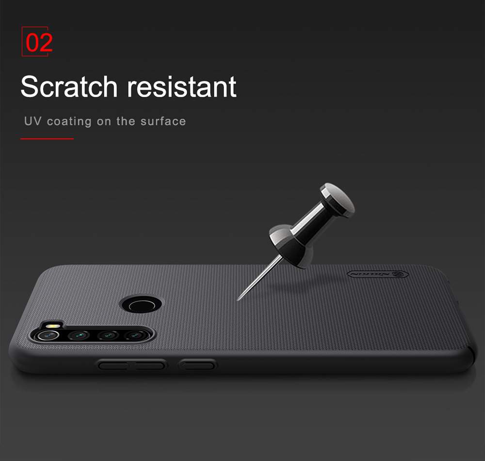 NILLKIN Protective Frosted PC Phone Case For Xiaomi Redmi Note 8 Smartphone - Black