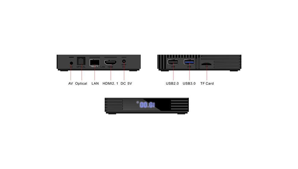 A95XR3 RK3318 Android 9.0 Netflix Google Play Youtube 4K TV BOX 2GB/16GB Bluetooth 2.4G+5G WiFi 100M LAN USB3.0