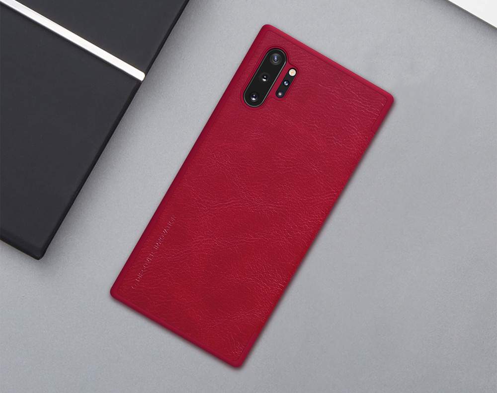NILLKIN Protective Leather Phone Case For Samsung Galaxy Note 10+ / Note 10+ 5G Smartphone - Red
