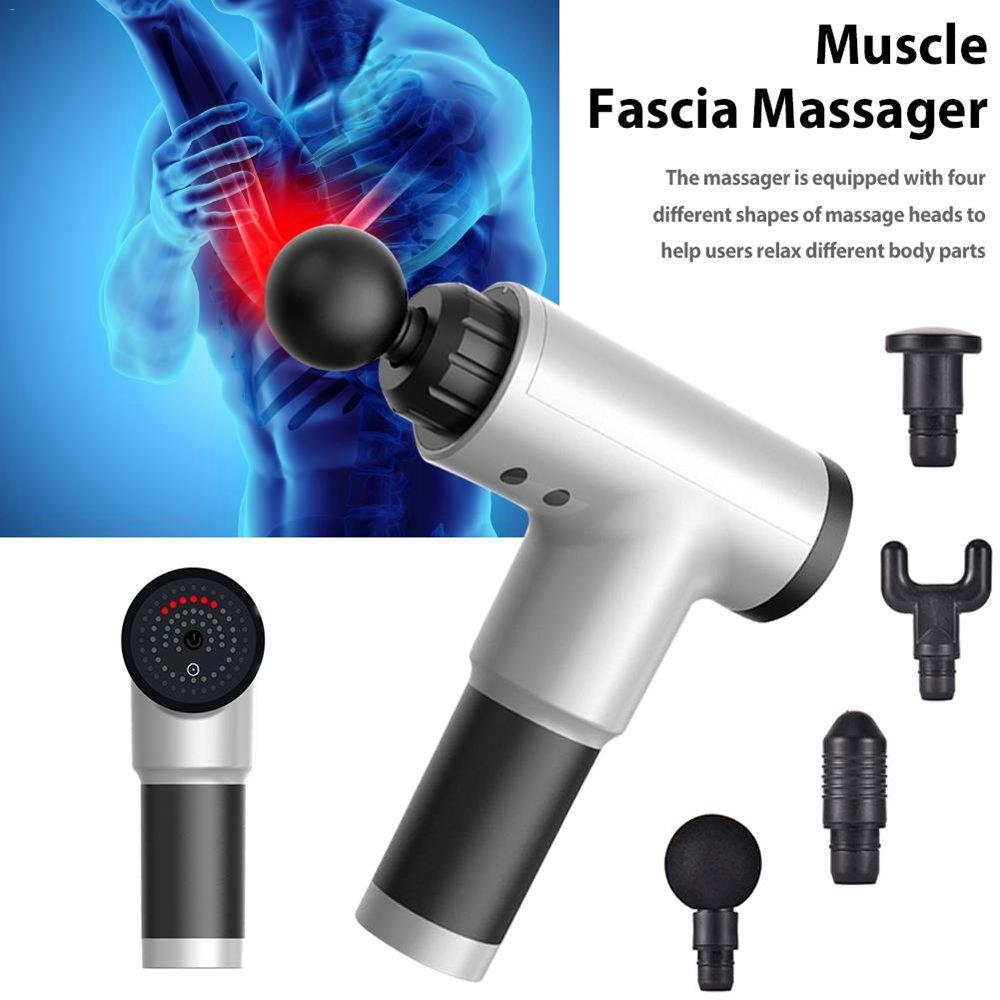 Handheld Electric Fascia Massager Relax Muscle Device Max 3400 RPM Multi-frequency Vibration Design EU Plug - Gray