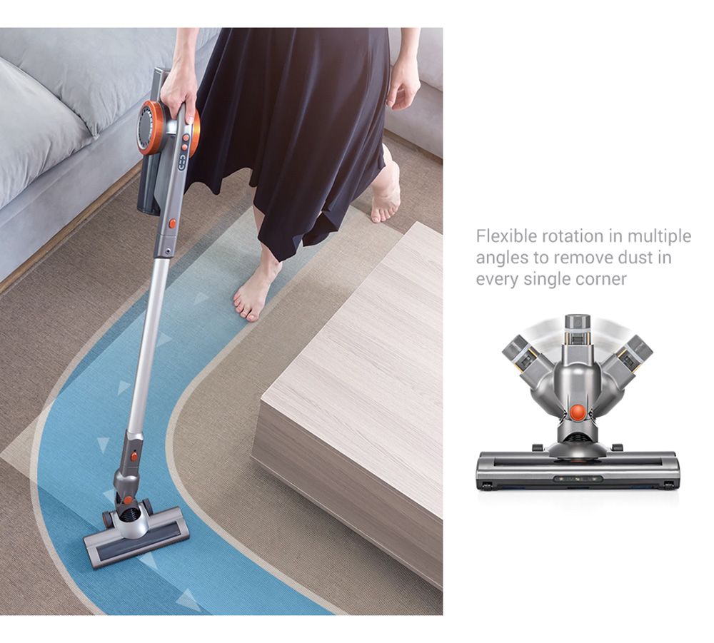 PUPPYOO A9EU Household Vacuum Cleaner 17Kpa Powerful Suction 45 Minutes Runtime 2 In 1 Vacuum - Silver