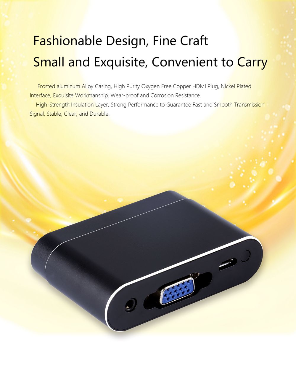 WeCast L9 VGA & HDMI Dual Display Screen Projector Fully Compatible with Android/iOS/Type - C Devices USB Mirroring Sound and Image to TV