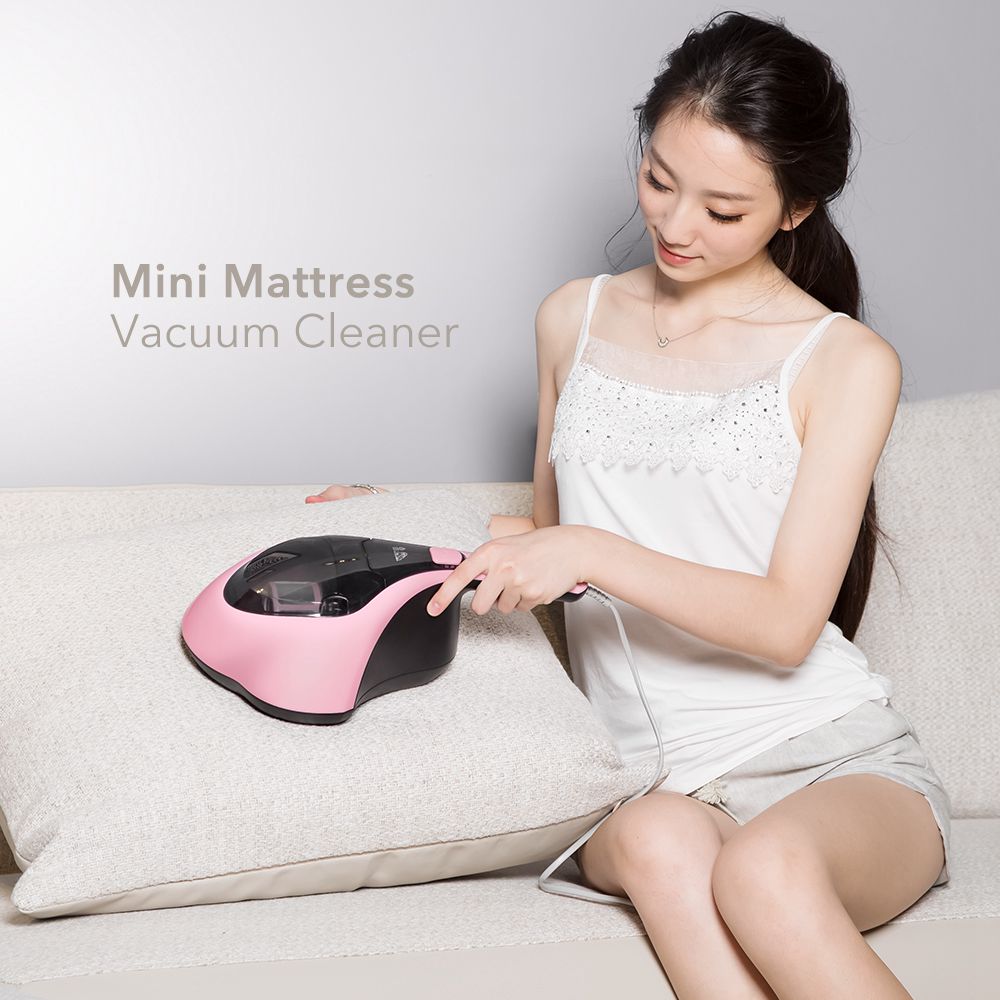 PUPPYOO WP607 Handheld UV Mattress Vacuum Cleaner For Mites Removal - Pink