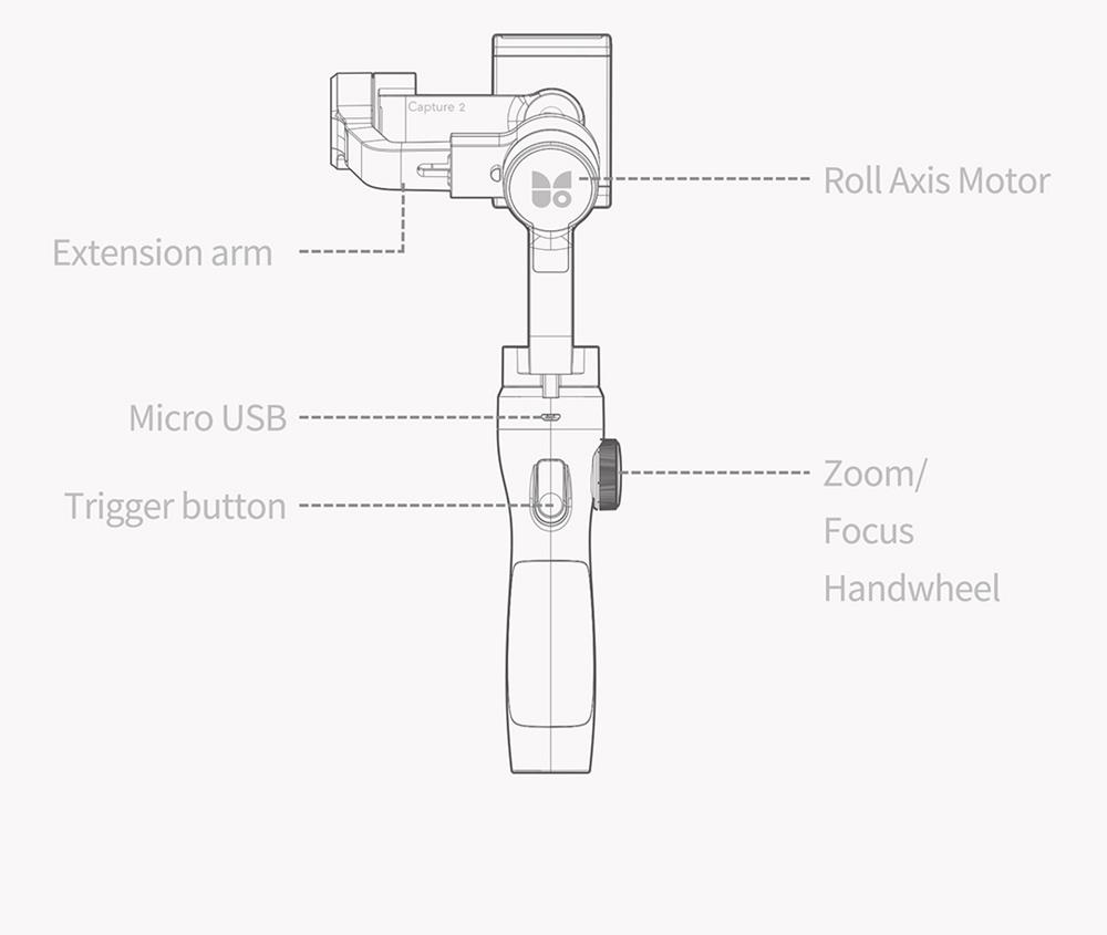 Funsnap Capture 2 3-axis Mobile Handheld Gimbal Stabilizer with Zooming Wheel Mode