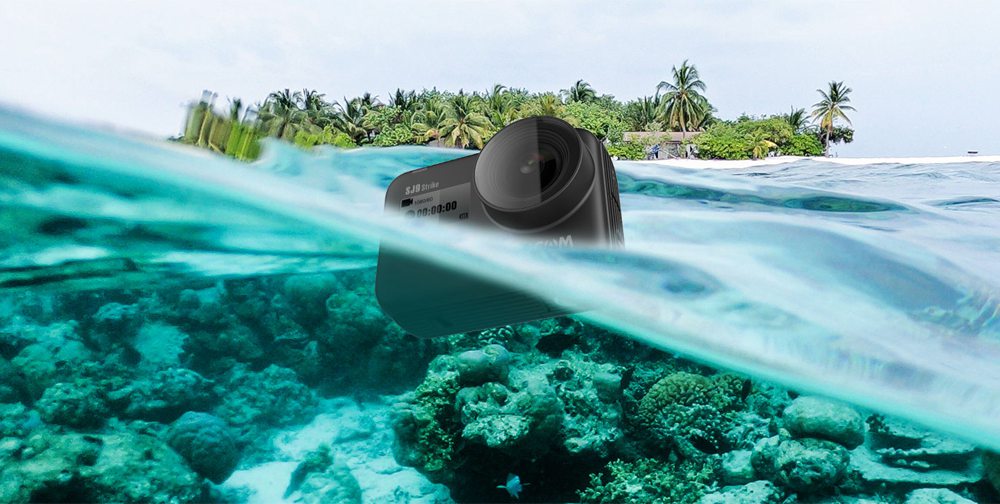 SJCAM SJ9 Strike 4K WiFi Action Camera 2.33 Inch IPS Screen 12MP Sensor Wireless Charging Waterproof Body - Black