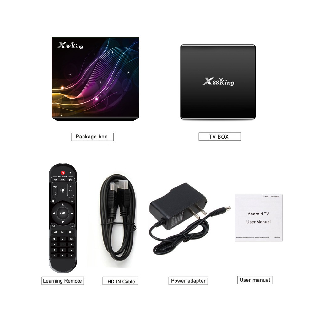X88 King Amlogic S922X Android 9.0 TV BOX 4GB/128GB eMMC 2.4G+5G WIFI Bluetooth 5.0 USB3.0 Gigabit LAN Optical