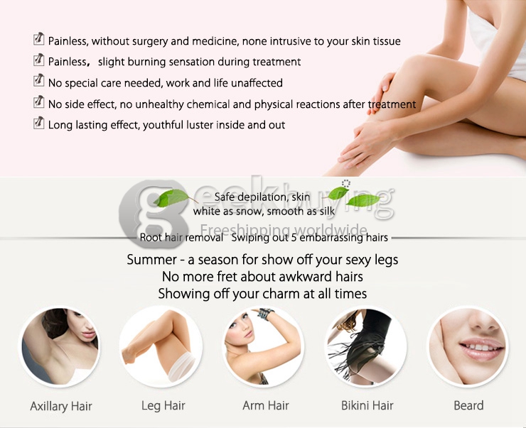 BEAUTIA ML-712 IPL Irradiator Depilator Epilator Hair Remover Skin Care Hair Removal Depilation 3 Levels Energy Adjusting - White