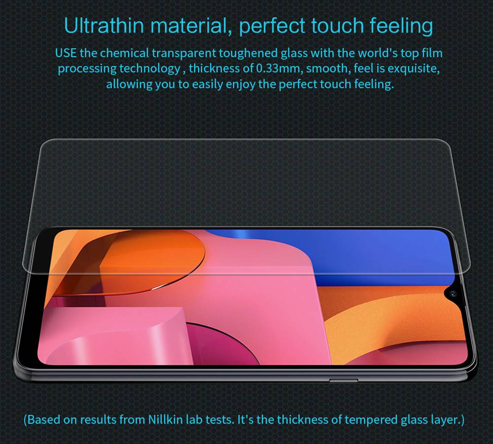 Nillkin 3D H Explosion-proof Glass Membrane Screen Protector For Sumsung Galaxy A20s - Transparent