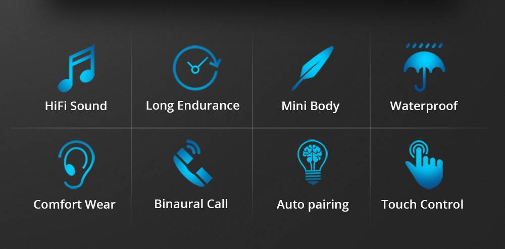 Maxchange P7 Bluetooth 5.0 TWS Earphones HD Binaural Call IPX5 Black