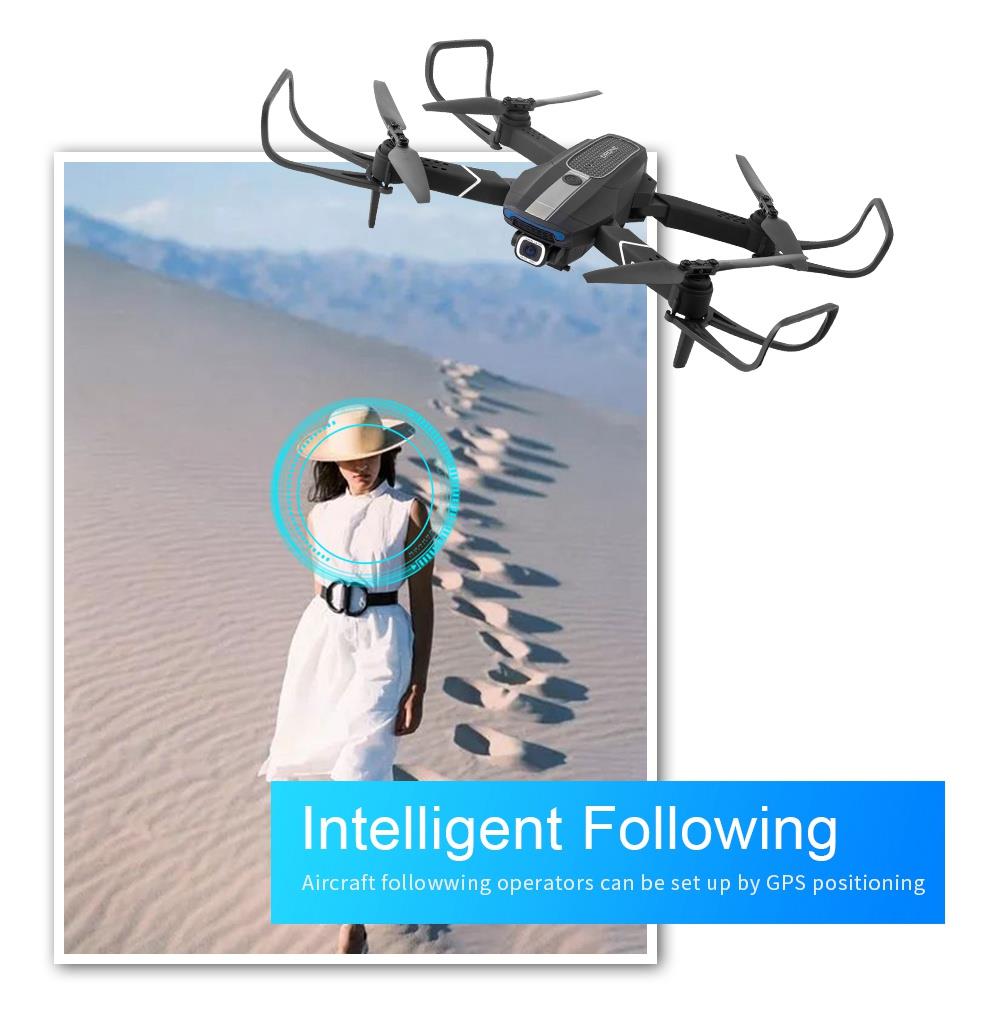 JDRC JD-22S 4K 5G WIFI FPV Foldable GPS RC Drone With Adjustable UHD Camera 16mins Flight Time Follow Me Mode RTF - Two Batteries With Bag