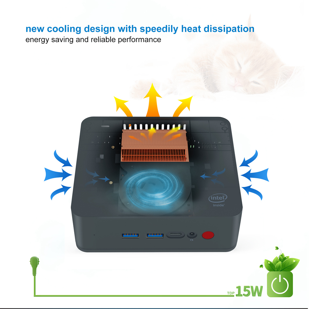 Beelink U55 Intel Core I3-5005U 8G RAM/512G Mini PC SSD 2.4G+5G WIFI Bluetooth 1000Mbps LAN 2xHDMI