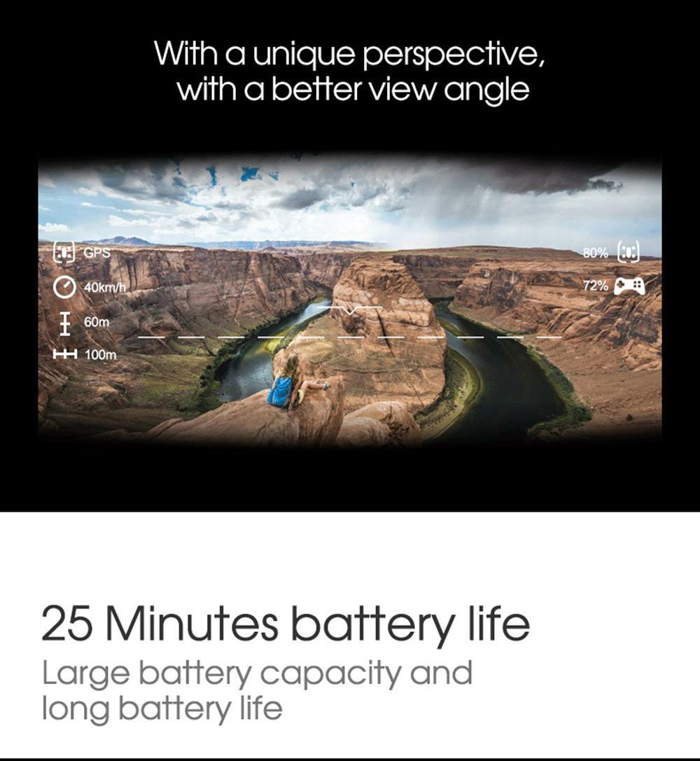 SHRC H1G 1080P 2.4G WiFi GPS FPV RC Drone Follow Me Mode RTF White - Two Battery