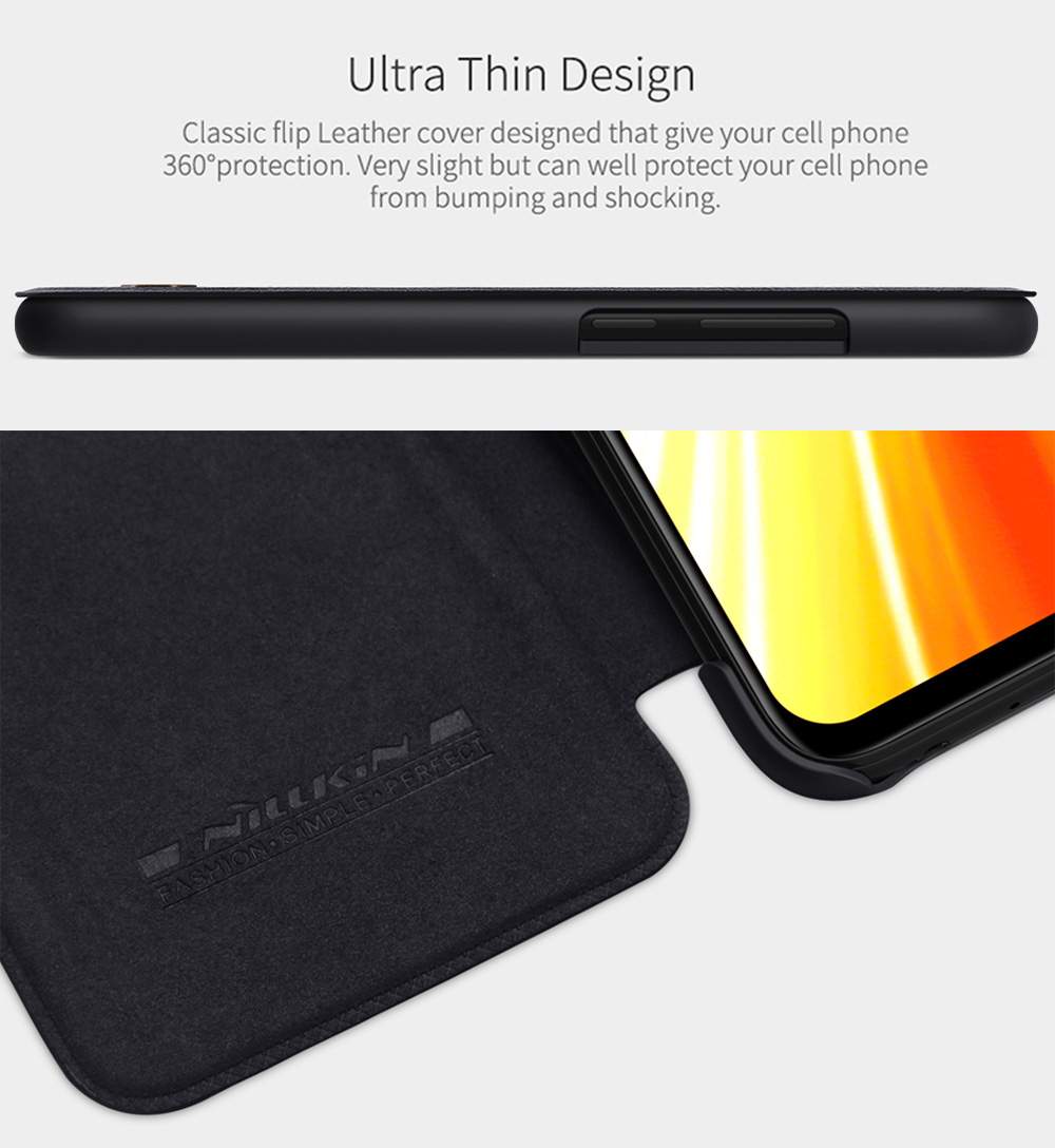 NILLKIN Protective Leather Phone Case For Xiaomi Redmi Note 8 / Redmi Note 8T Smartphone - Red