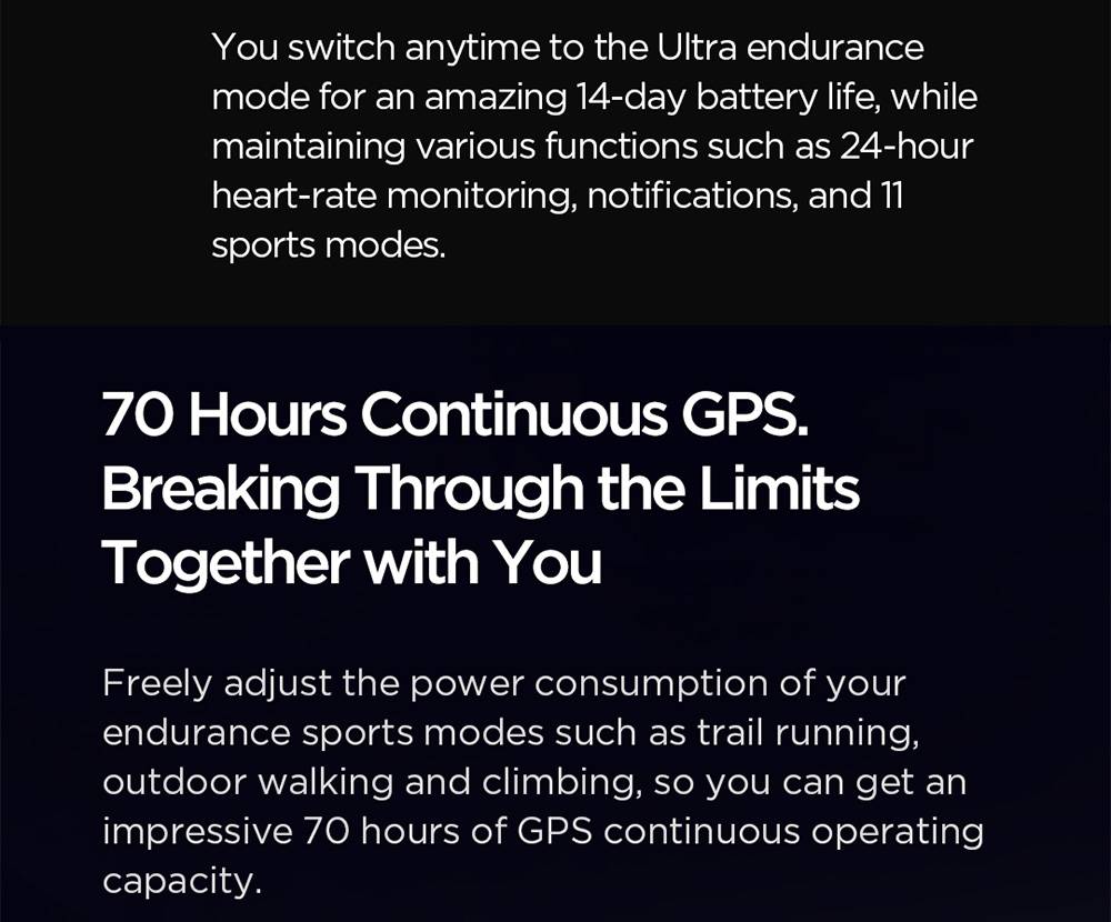 Huawei AMAZFIT Stratos 3 Smart Sports Watch 1.34 Inch Full Moon Screen Dual-Mode 5ATM GPS Firstbeat Silicone Strap Global Version - Black