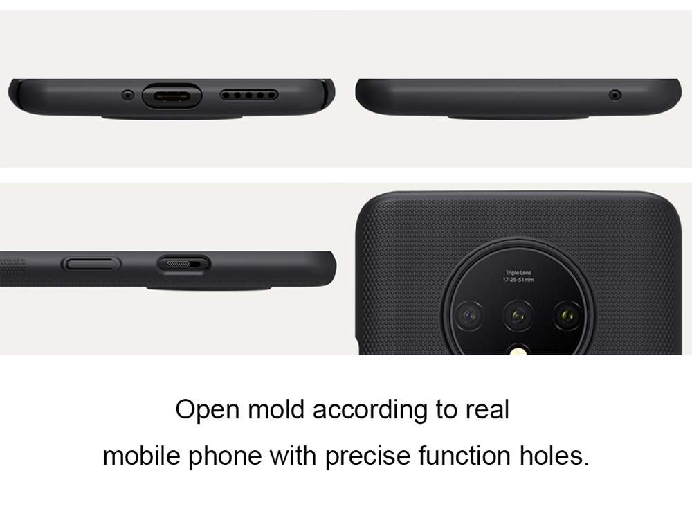 NILLKIN Protective Frosted PC Phone Case For Oneplus 7T Smartphone - Black