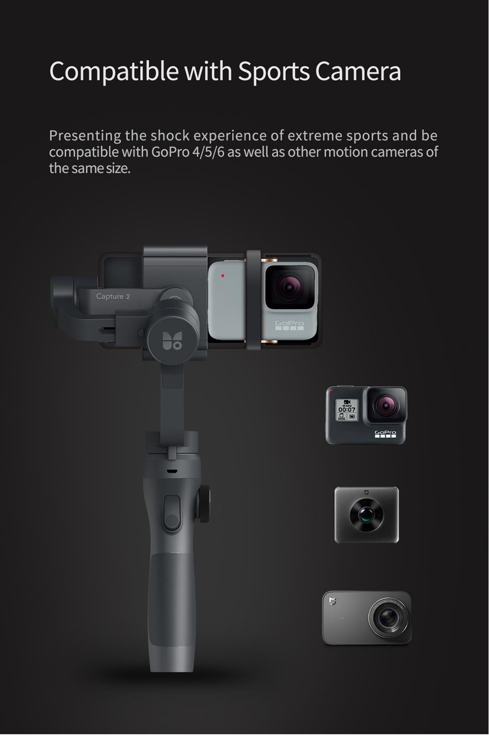 Funsnap Capture 2 3-axis Mobile Handheld Gimbal Stabilizer with Zooming Wheel Mode