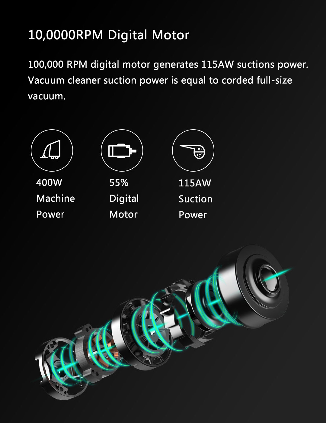 Xiaomi JIMMY JY51 Lightweight Cordless Stick Vacuum Cleaner 115AW Powerful Suction Anti-wrapped Brush Anti-mite Brush - Red