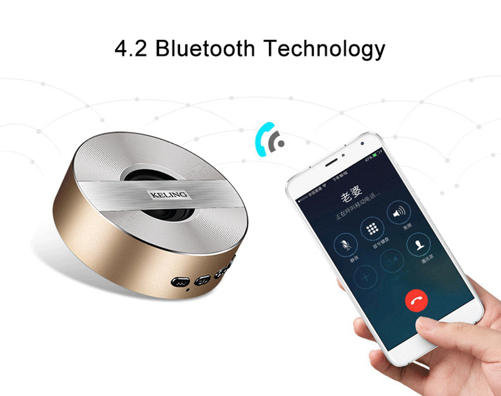 KELING A5 Portable Bluetooth Speaker Dual Bass - Black