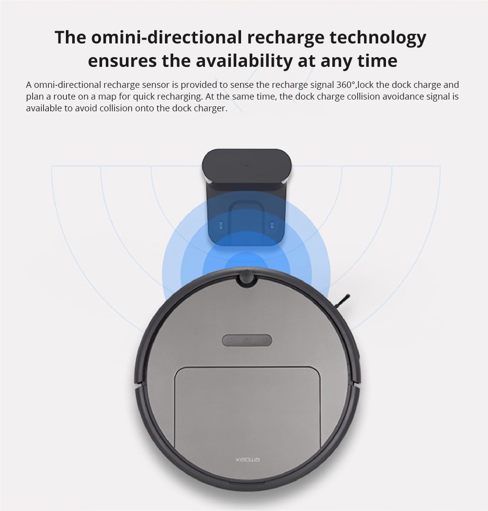 [HK Stock][International Version]Xiaomi Roborock Xiaowa E35 Vacuum Cleaner 2000Pa Suction 5200mAh Battery 2 In 1 Sweeping & Mopping - Black