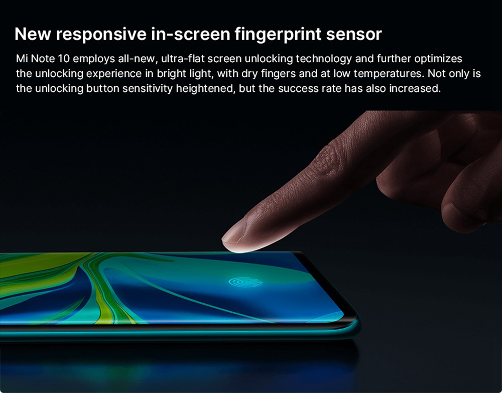 Xiaomi Mi Note 10 6.47 Inch 4G LTE Smartphone Snapdragon 730 6GB 128GB 108.0MP + 12.0M + 20.0MP + 5.0MP + 2.0MP Penta Rear Cameras NFC Fingerprint ID Dual SIM MIUI 11 Global Version - White