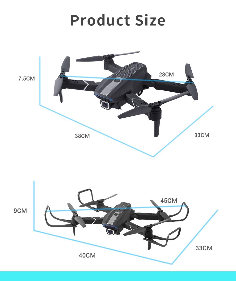 JDRC JD-22S 4K 5G WIFI FPV Foldable GPS RC Drone With Adjustable UHD Camera 16mins Flight Time Follow Me Mode RTF - Two Batteries With Bag