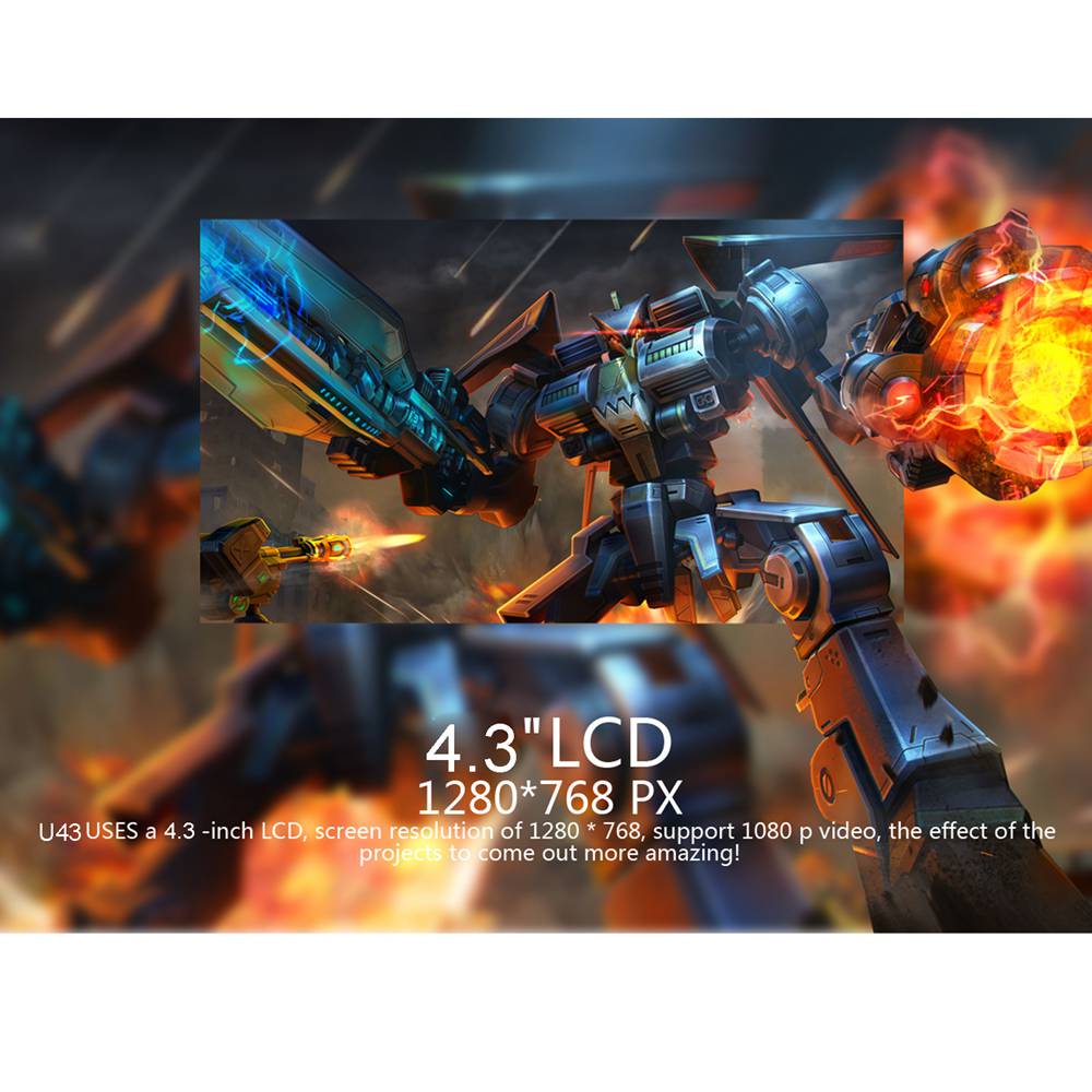 Uhappy U43 2600 Lumens 1080P LED HD Projector support AV\VGA\USB\SD\HDMI*2