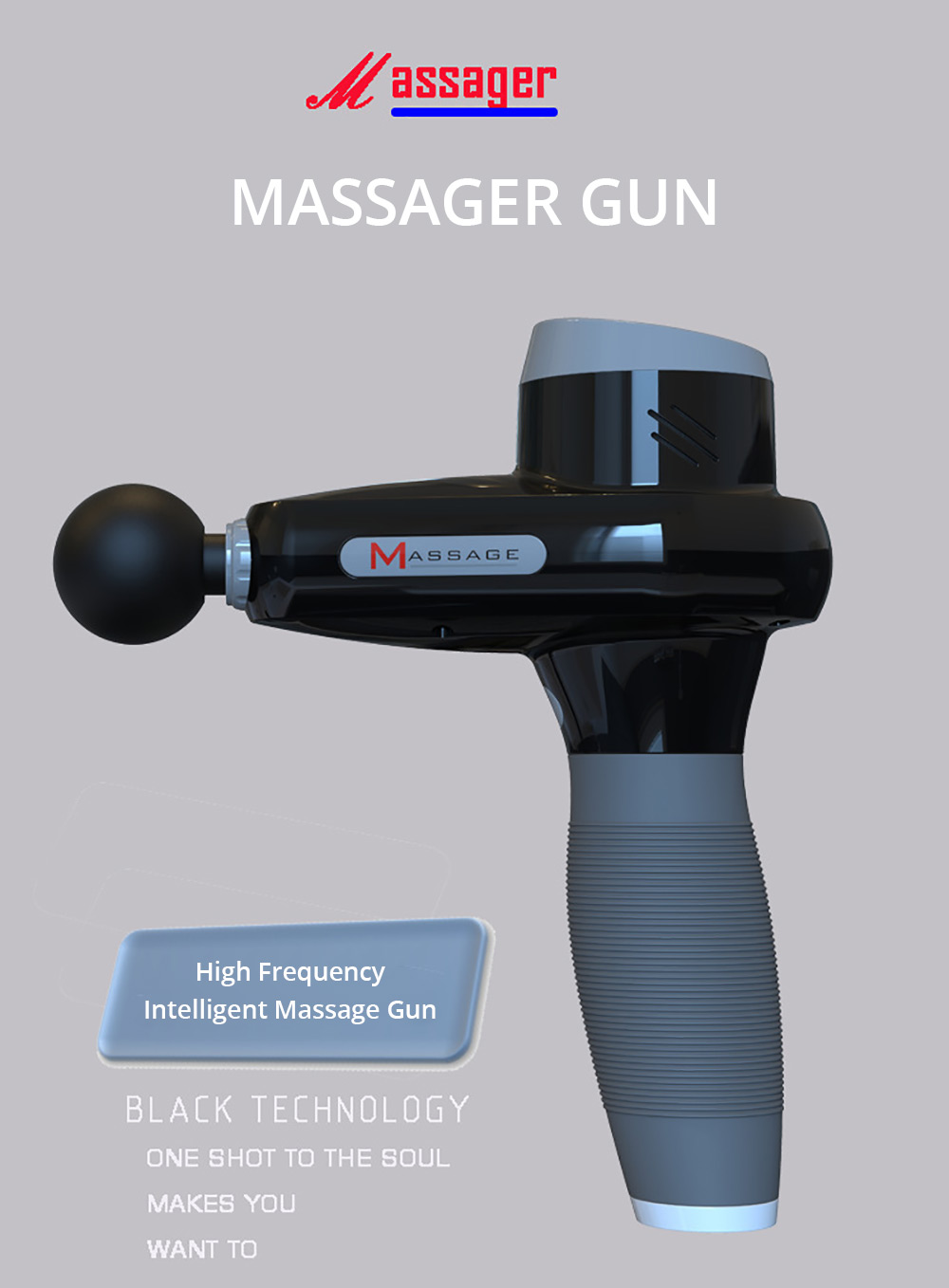 Electric Massage Gun Relax Muscle Therapy Device - Black