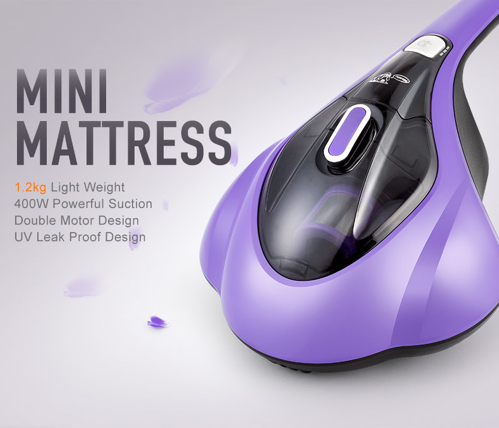 PUPPYOO WP606 UV Mattress Vacuum Cleaner for Mites Removal - Purple