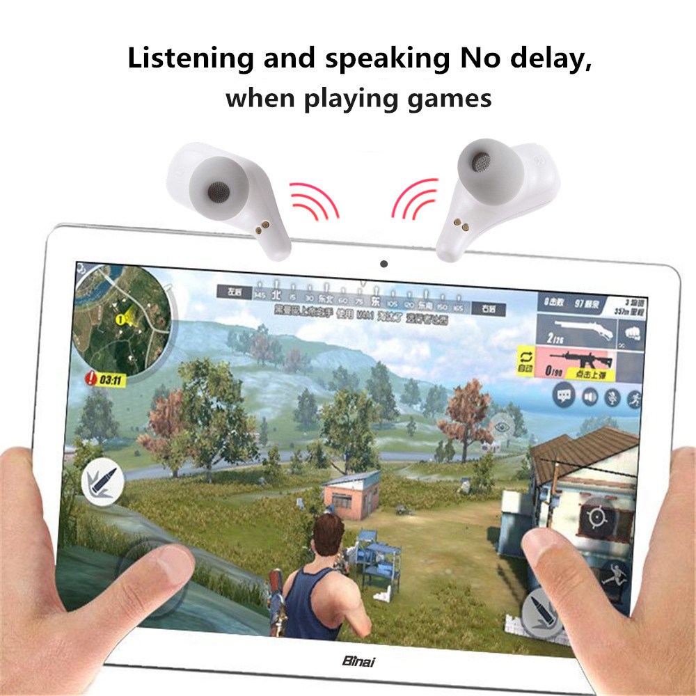 BINANI Mini A8 HiFi Bluetooth V5.0 Earbuds IPX5 Water Resistant 700 mAh Charging Box  -  Yellow