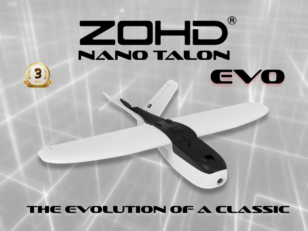 ZOHD Nano Talon EVO 860mm Wingspan AIO V-Tail EPP Molded FPV Fixed Wing RC Airplane PNP With Power System - W/O FPV System